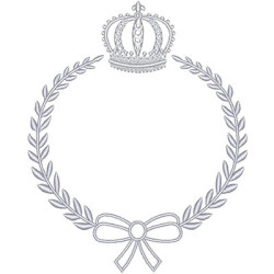 Embroidery Design Crown With Lace Frame 13 Cm