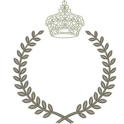 Embroidery Design Frame With Crown Delicate 18 Cm