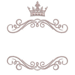 Embroidery Design Arabesques With Crown 2