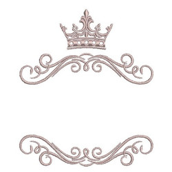 Embroidery Design Arabesques With Crown 3