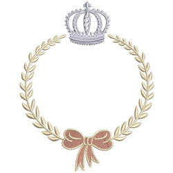 Diseño Para Bordado Rama Con El Lazo Y Corona