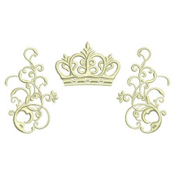 Embroidery Design Arabesques With Crown 4