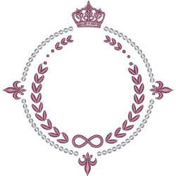 Diseño Para Bordado Monograma De Boda Con La Corona