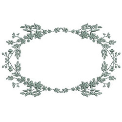Embroidery Design Delicate Floral Frame