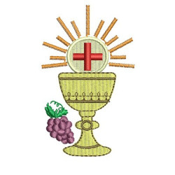 Matriz De Bordado Eucaristia Cálice E Uva