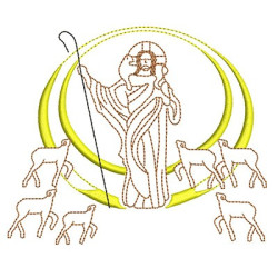 Embroidery Design Jesus Good Shepherd 12 Cm