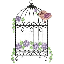 Embroidery Design Bird Cage With 10 Cm