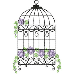 Embroidery Design Cage With Flowers 10 Cm