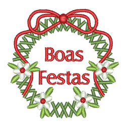 Diseño Para Bordado Garland Boas Festas 6 Cm