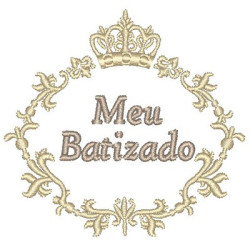 Diseño Para Bordado Mi Bautizado Marco Con La Corona