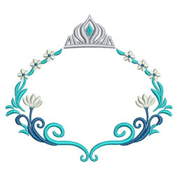 Embroidery Design Moldura Azul Com Coroa 2