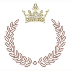 Embroidery Design Branch Frame With Crown 10cm