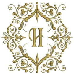 Embroidery Design Monogram Letter H