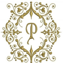 Embroidery Design Monogram Letter P