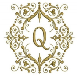 Embroidery Design Monogram Letter Q