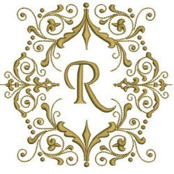 Embroidery Design Monogram Letter R