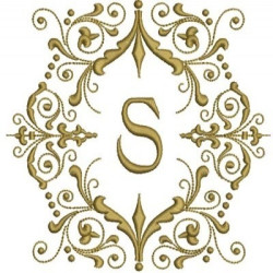 Embroidery Design Monogram Letter S