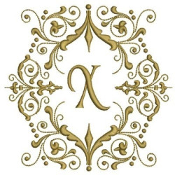 Embroidery Design Monogram Letter X