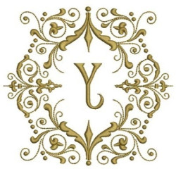 Embroidery Design Monogram Letter Y