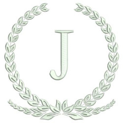 Embroidery Design Monogram Letter J