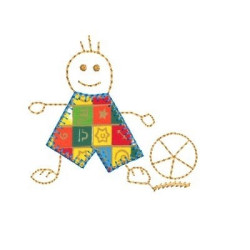 Matriz De Bordado Menino Com Bola Roupa Aplicada