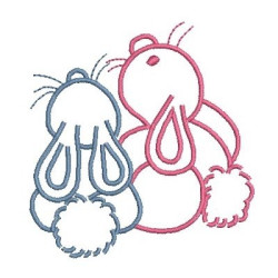 Diseño Para Bordado Pareja De Conejos Filtró