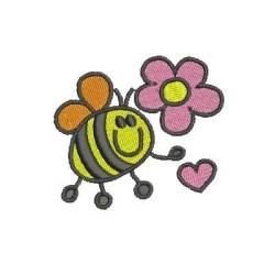 LITTLE BEE WITH FLOWERS