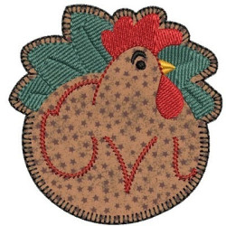 Embroidery Design Applied Chicken