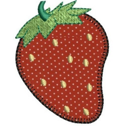Embroidery Design Strawberry Applied