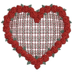 Embroidery Design Garland Of Roses In The Heart Chess