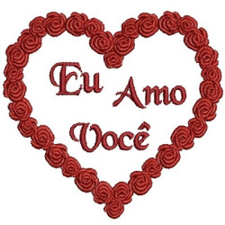 Embroidery Design Garland Roses I Love You