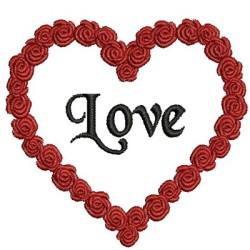 Embroidery Design Garland Of Roses Love