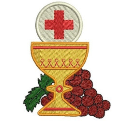 Embroidery Design Chalice And Grapes