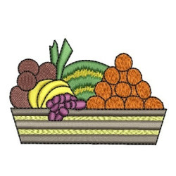 Matriz De Bordado Cesta De Frutas Pequena