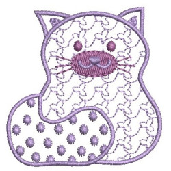 Matriz De Bordado Gatinho Com Texturas