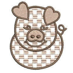 Matriz De Bordado Porco Com Texturas
