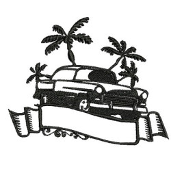 Embroidery Design Vintage Car
