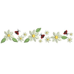 Matriz De Bordado Flores E Joaninhas