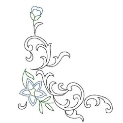 Embroidery Design Corner Single Branch