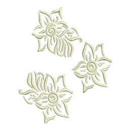 Matriz De Bordado Floral Vazado Simples