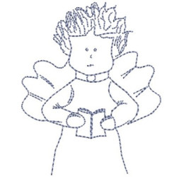 Embroidery Design Angel Reading Lower