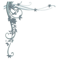 Embroidery Design Floral Corner 1