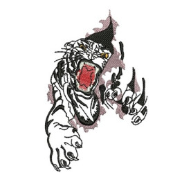 Matriz De Bordado Tigre Rasgando