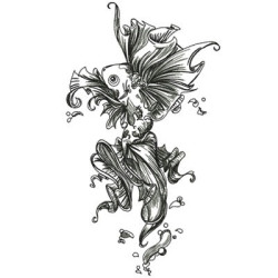 Matriz De Bordado Carpa Tatuada
