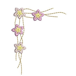 Embroidery Design Simple Floral Corner