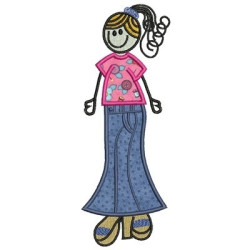 Embroidery Design Applied Girl
