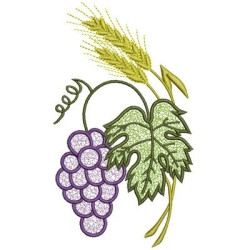 Diseño Para Bordado Uvas Y Trigos