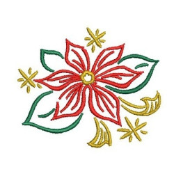 Embroidery Design Christmas Flower 6 Cm