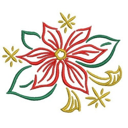 Diseño Para Bordado Flor De La Navidad 10 Cm