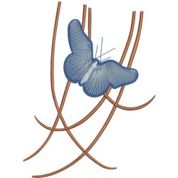 Matriz De Bordado Borboleta Com Ramos
